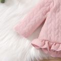 Pink Baby Long-sleeve Ruffle Hem Thickened Lined Full-zip Hoodie Outwear Pink