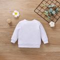 Leopard Letter Print Long-sleeve Baby Cotton Sweatshirt Pullover White image 3