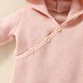 Baby Long-sleeve Hoodie Cotton One-piece Jumpsuit Light Pink