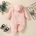 Baby Long-sleeve Hoodie Cotton One-piece Jumpsuit Light Pink