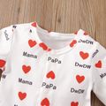 Mother's Day Baby Boy Love Heart and Letter Print Long-sleeve Snap Jumpsuit Multi-color