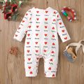 Mother's Day Baby Boy Love Heart and Letter Print Long-sleeve Snap Jumpsuit Multi-color