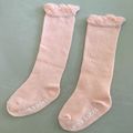 Baby Girl Letter Print Solid Antiskid Stockings  Light Pink image 1