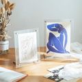 moldura de acrílico moldura de álbum de fotos transparente moldura de exibição de mesa suporte de exibição de lembrança de cartão-postal decoração de mesa Branco