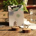 Round Wooden Photo Clip Memo Name Card Holder Table Photo Clip Stand Family Photo Decoration Color-B