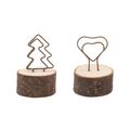 Round Wooden Photo Clip Memo Name Card Holder Table Photo Clip Stand Family Photo Decoration Color-B image 4