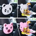 Cartoon Car Back Seat Foldable Dining Table Multifunction Cup Holder Baby Kid Car Dinner Plate Beverage Tray White image 5
