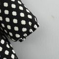 2-piece Baby Girl Polka dots Lace Trim Long-sleeve Dress and Fuzzy White Vest Set Black image 5