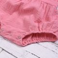 2pcs Crepe Solid Sleeveless Baby Romper Pink image 4