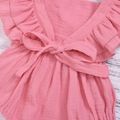 2pcs Crepe Solid Sleeveless Baby Romper Pink image 5