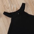 2pcs Toddler Girl Cotton Short-sleeve Suit-dress Black