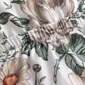 2pcs Baby Floral Print Square Neck Long-sleeve Romper Set Green