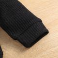 3-piece Toddler Girl Mock Neck Black Sweater and Plaid Mesh Design Tweed Skirt and Cross-body Bag Set Black
