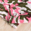 Toddler Girl Camouflage Print Lapel Collar Button Design Jacket Pink
