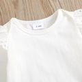 2pcs Baby Girl 100% Cotton Suspender Shorts and Ruffle Long-sleeve Romper Set Pink image 4