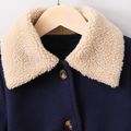 Toddler Boy Classic Fleece Splice Lapel Collar Coat Dark Blue image 3