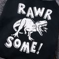 2-piece Baby / Toddler Dinosaur Letter Long-sleeve Hooded Pullover and Pants Set Grey image 4