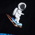 Trendy Kid Boy Astronaut Space Print Colorblock 2-piece Sporty Casual Set Black