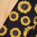 Kid Girl Sunflower Print Casual Pants Black