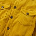 Kid Boy Fuzzy Lapel Collar Button Design Coat Jacket Yellow