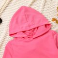 2pcs Kid Girl Striped Pink Hoodie Sweatshirt and Pants Set Pink