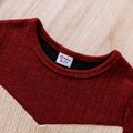 Kid Girl Colorblock Long-sleeve Sweater Dress Burgundy image 3