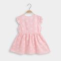 100% Cotton Daisy Allover Flutter-sleeve Baby Dress Pink