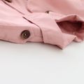 Solid Lapel Collar Double Breasted Long-sleeve Baby Coat Jacket Pink image 4