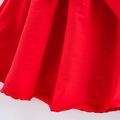 2pcs Solid Big Bow Decor Sleeveless Baby Set Red