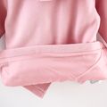 Toddler Girl Pocket Button Design Pink Hooded Coat Pink