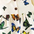 Baby Girl All Over Butterfly Print Peter Pan Collar Long-sleeve Button Up Outwear White