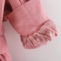 Solid Lapel Collar Double Breasted Long-sleeve Baby Coat Jacket Pink image 5