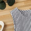 100% Cotton Stripe Print Sleeveless Baby Jumpsuit Black/White image 3