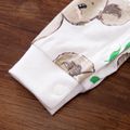 100% Cotton Koala Print Long-sleeve Baby Jumpsuit White