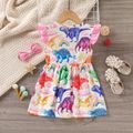 Criança Menina Mangas franzidas Infantil Dinossauro Vestidos Multicolorido image 2