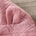 2-piece Toddler Girl Floral Pattern Textured Ear Design Hoodie Sweatshirt and Pants Set Pink image 3