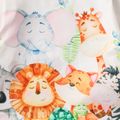 2-piece Toddler Girl Animal Print Long-sleeve Top and Waffle Pants Set White