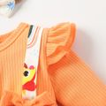 Baby Shark 2-piece Baby Girl Flounce 2 in 1 Tutu Bodysuit and Headband Apricot