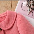 Toddler Girl Doll Collar Button Design Argyle Pattern Pink Coat Pink