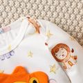 3pcs Baby Boy Cartoon Animal Pattern Long-sleeve Top and Solid Waffle Trousers Set Multi-color