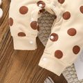 Baby Boy All Over Polka Dots 3D Ears Hooded Long-sleeve Snap-up Jumpsuit Apricot