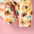 Baby Girl Allover Sunflower Floral Print Overalls Yellow