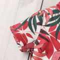 2pcs Baby Boy Short-sleeve Allover Tropical Plant Print Hawaiian Shirt and Solid Shorts Set MAROON image 3