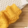 2pcs Toddler Boy Cable Knit Textured Solid Color Sweatshirt and Pants Set Yellow image 3