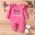 2-Pack Baby Girl 95% Cotton Ruffle Long-sleeve Butterfly Print Jumpsuits Set MultiColour image 2