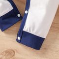 Birthday 2pcs Baby Boy 95% Cotton Long-sleeve Letter Print Bow Tie Decor Jumpsuit with Hat Set White image 1