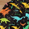 2-piece Toddler Boy Long-sleeve White T-shirt and Button Design Dinosaur Print Overalls Set Multi-color