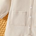 طفل رضيع / فتاة الهراء الصلبة بذلة بأزرار أمامية طويلة الأكمام مع جيوب اللون البيج image 5