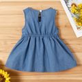Baby / Toddler Girl Sunflower Decor Denim Sleeveless Dress Royal Blue