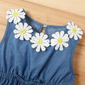 Baby / Toddler Girl Sunflower Decor Denim Sleeveless Dress Royal Blue image 3
